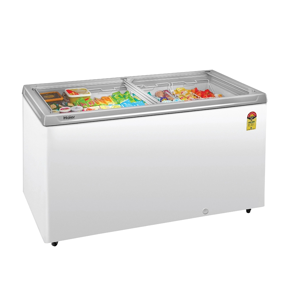 Haier 500 Litres Glass Top Deep Freezer, White Colour - HFC-575GM5